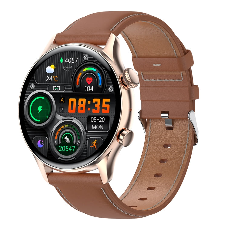 HK8Pro 1.36 inch AMOLED Screen Leather Strap Smart Watch, Support NFC ...