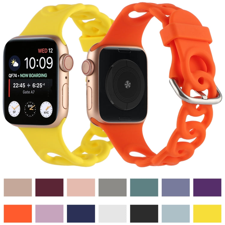 Hollow Silicone Watch Band For Apple Watch Series, 7 41mm / 6&SE&5&4 40mm / 3&2&1 38mm, 7 45mm / 6&SE&5&4 44mm / 3&2&1 42mm