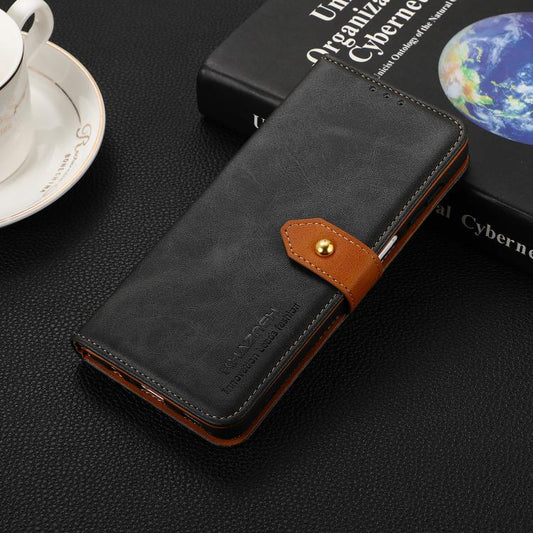 KHAZNEH Dual-color Cowhide Texture Flip Leather Phone Case, For iPhone 17e / 16e, For iPhone 17 Pro Max, For iPhone 17 Pro, For iPhone 17, For iPhone Air, For iPhone 16 Pro Max, For iPhone 16 Pro, For iPhone 16 Plus, For iPhone 16, For iPhone 15 Pro Ma...