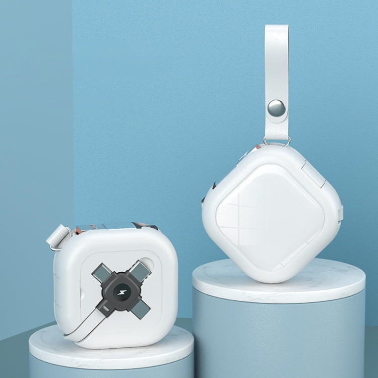 3 in 1 USB To 8Pin + Micro USB + USB-C / Type-C Telescopic Charging Cable with Mobile Phone Holder