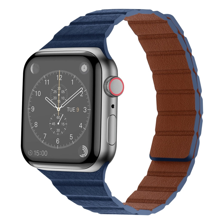 Strong Magnetic Leather Watch Band For Apple Watch Series, 7 41mm / 6&SE&5&4 40mm / 3&2&1 38mm, 7 45mm / 6&SE&5&4 44mm / 3&2&1 42mm