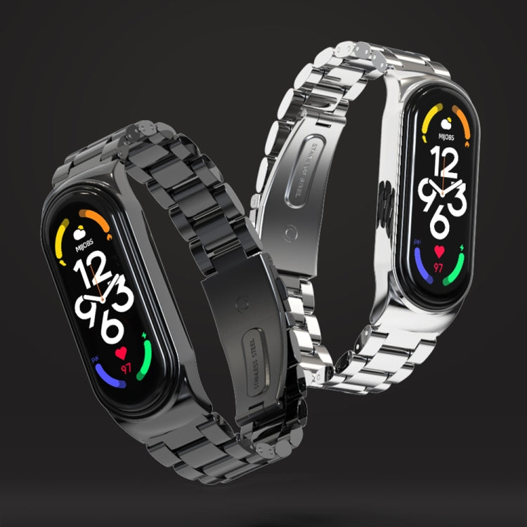 MIJOBS CS Three-Bead Metal Stainless Steel Watch Band, CS