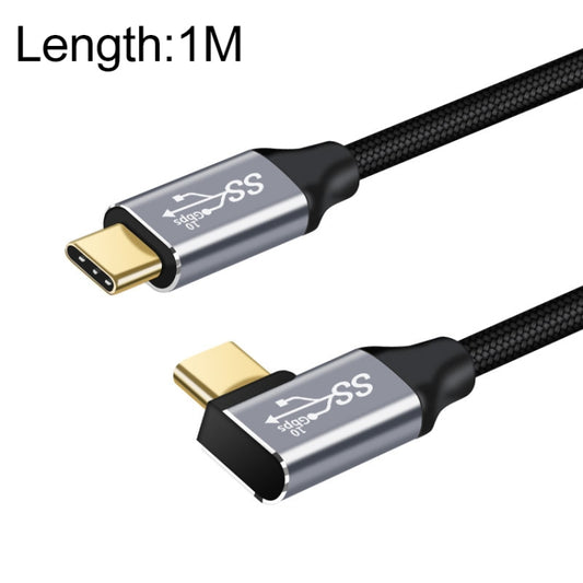 Câble de transmission de données de charge mâle droit vers mâle coudé USB-C / Type-C 10 Gbit/s, 50 cm, 1 m, 1,5 m, 2 m, 3 m