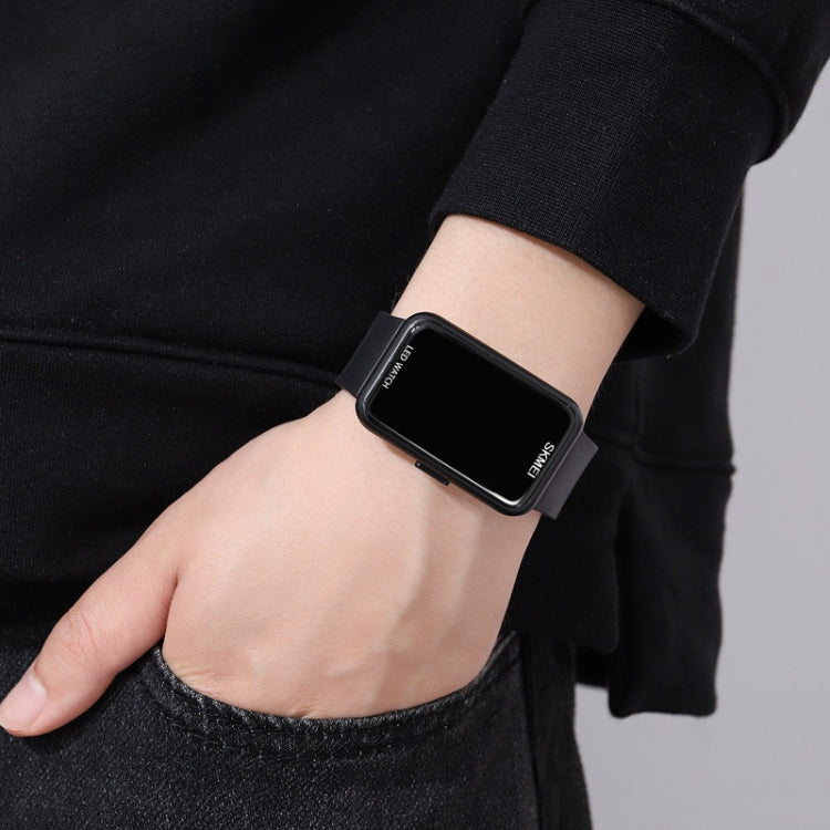 SKMEI 1873 Montre électronique étanche à LED avec bracelet en PU