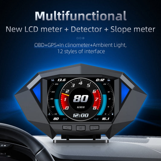 P1 3.5 inch Car OBD2 GPS HUD Head Up System Smart Digital Speedometer Meter Display, P1