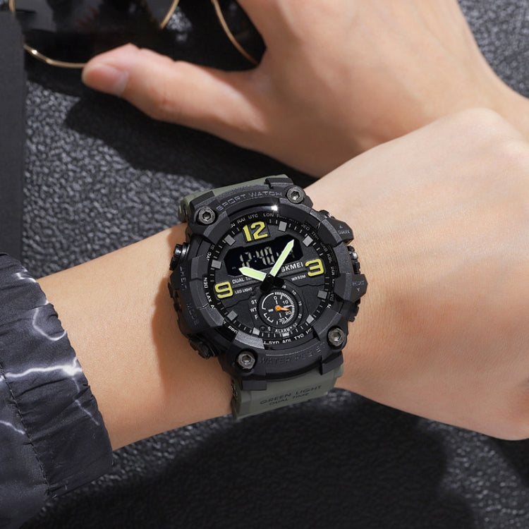 SKMEI 1965 Montre Électronique Étanchéité Bracelet PU Boucle en Acier Inoxydable