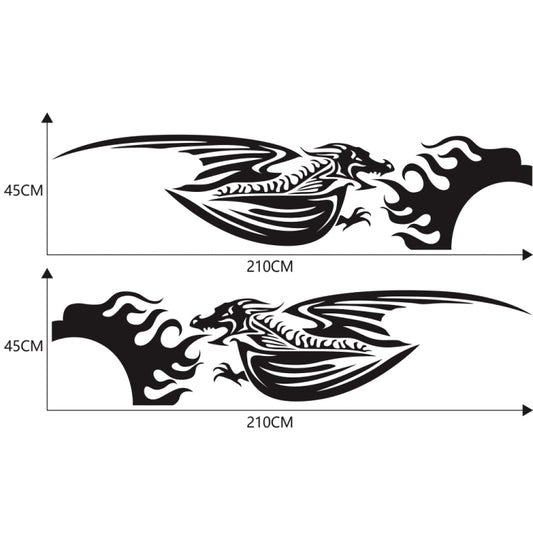 2 PCS/Set D-489 Fire-breathing Dragon Pattern Car Modified Decorative Sticker, D-489