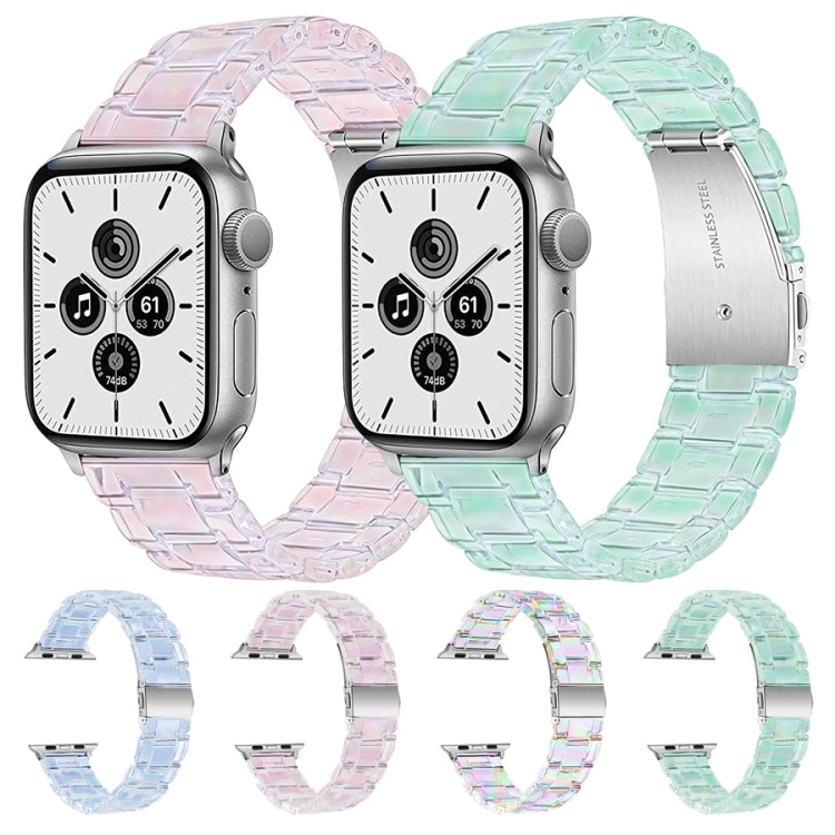 Three-Bead Translucent Watch Band For Apple Watch Series, 7 45mm / 6&SE&5&4 44mm / 3&2&1 42mm, 7 41mm / 6&SE&5&4 40mm / 3&2&1 38mm