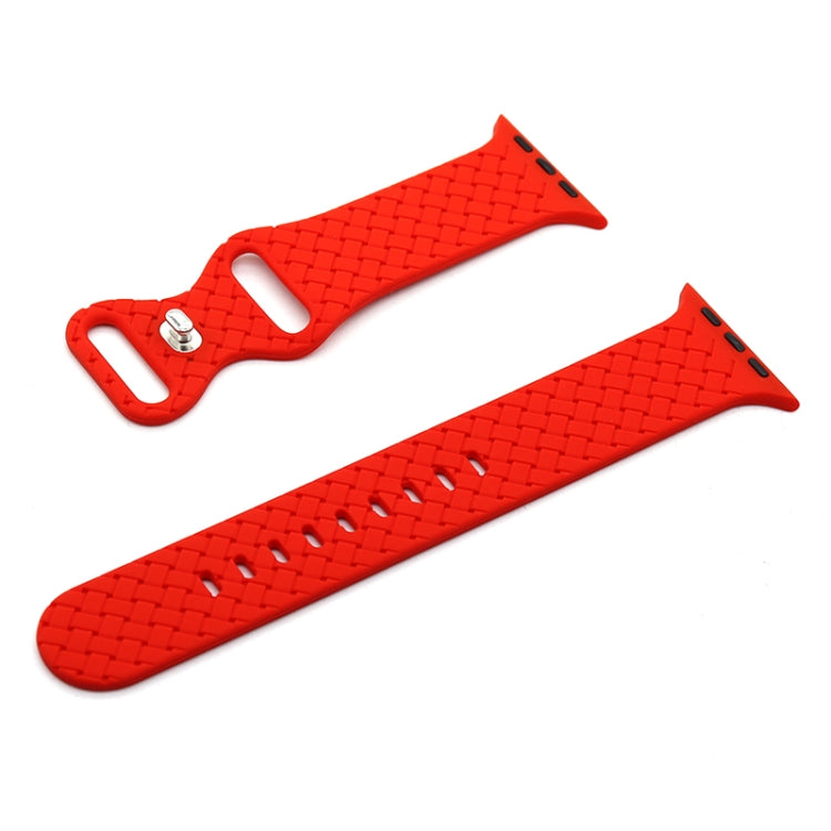 Weave Texture Watch Band For Apple Watch Series, 7 45mm / 6&SE&5&4 44mm / 3&2&1 42mm, 7 41mm / 6&SE&5&4 40mm / 3&2&1 38mm