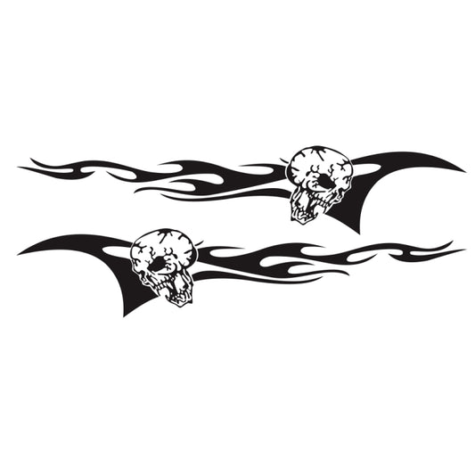 2 PCS/Set D-964 Skull Flame Pattern Car Modified Decorative Sticker, D-964
