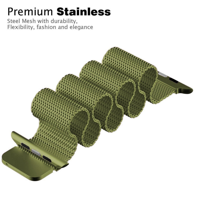 Milanese Stainless Steel Watch Band For Apple Watch Series, 7 45mm / 6&SE&5&4 44mm / 3&2&1 42mm, 7 41mm / 6&SE&5&4 40mm / 3&2&1 38mm