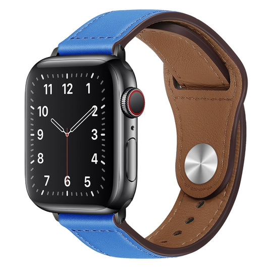 PU Leather Black Buckle Watch Band For Apple Watch Series, 7 45mm / 6&SE&5&4 44mm / 3&2&1 42mm, 7 41mm / 6&SE&5&4 40mm / 3&2&1 38mm