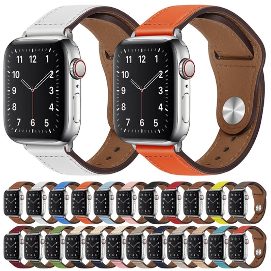 PU Leather Silver Buckle Watch Band For Apple Watch Series, 7 45mm / 6&SE&5&4 44mm / 3&2&1 42mm, 7 41mm / 6&SE&5&4 40mm / 3&2&1 38mm