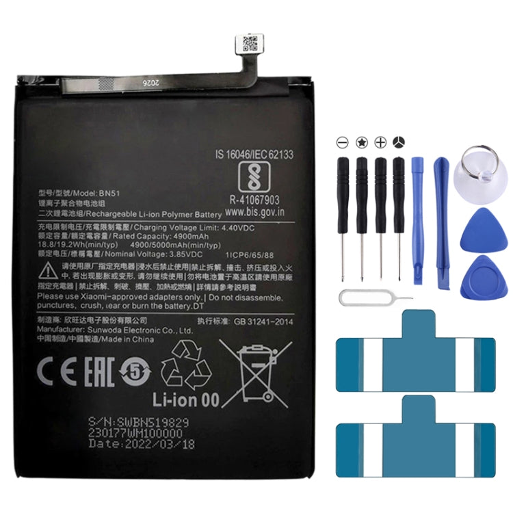 BN53 4820 mAh Li-Polymer Battery Replacement For Xiaomi Redmi Note 9 Pro 5G, BM37, BN51, BM52, BM4M, BM4Q, BN56, BM55, BN53, BN62, BM54, BM4X, BM4Y, BM57, BN59, BP42, 38, BP44, BM5A, BP47, BN66, BM58, BP43, BN57, BS01FA, BN60, BN80, BM4P, BN61