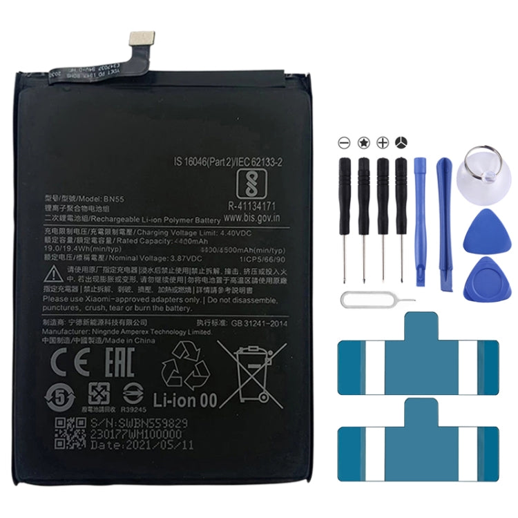 BN53 4820 mAh Li-Polymer Battery Replacement For Xiaomi Redmi Note 9 Pro 5G, BM37, BN51, BM52, BM4M, BM4Q, BN56, BM55, BN53, BN62, BM54, BM4X, BM4Y, BM57, BN59, BP42, 38, BP44, BM5A, BP47, BN66, BM58, BP43, BN57, BS01FA, BN60, BN80, BM4P, BN61