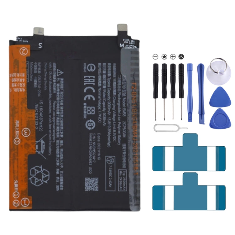 BN53 4820 mAh Li-Polymer Battery Replacement For Xiaomi Redmi Note 9 Pro 5G, BM37, BN51, BM52, BM4M, BM4Q, BN56, BM55, BN53, BN62, BM54, BM4X, BM4Y, BM57, BN59, BP42, 38, BP44, BM5A, BP47, BN66, BM58, BP43, BN57, BS01FA, BN60, BN80, BM4P, BN61