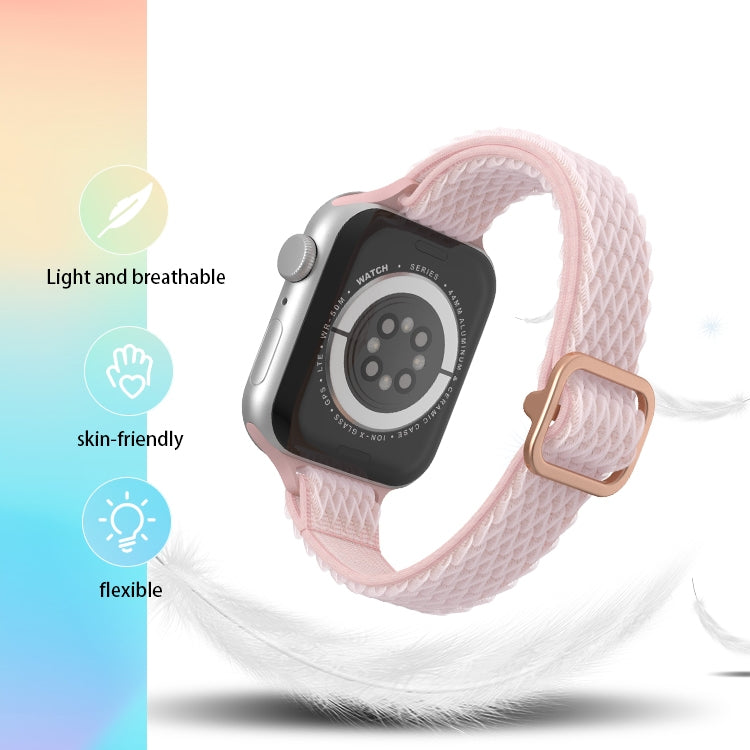 Wave Small Waist Nylon Watch Band For Apple Watch Series, 7 45mm / 6&SE&5&4 44mm / 3&2&1 42mm, 7 41mm / 6&SE&5&4 40mm / 3&2&1 38mm