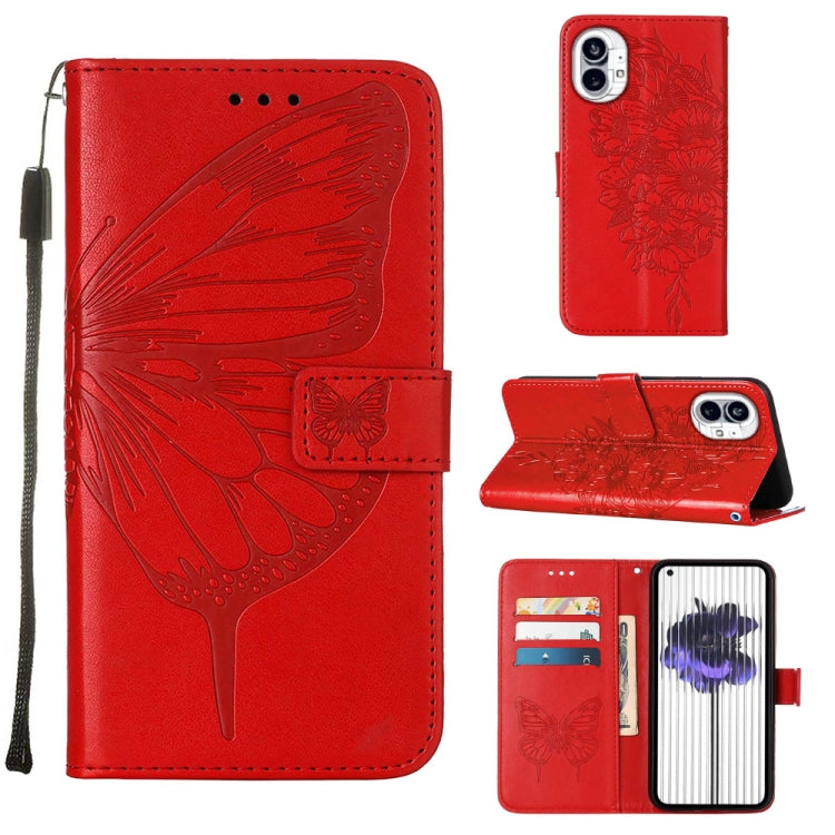 Embossed Butterfly Leather Phone Case, For Nothing Phone 1