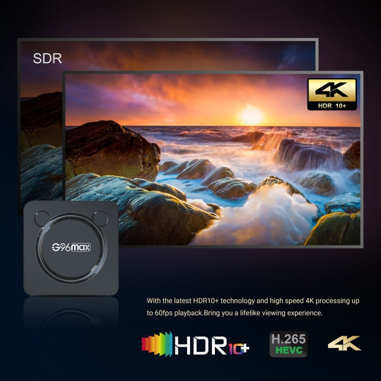 G96max Smart 4K HD Android 11.0 TV Box, Amlogic S905W2 Quad Core ARM Cortex A35, Support Dual Band WiFi, HDMI, RJ45, 2GB+16GB, 4GB+32GB, 4GB+64GB