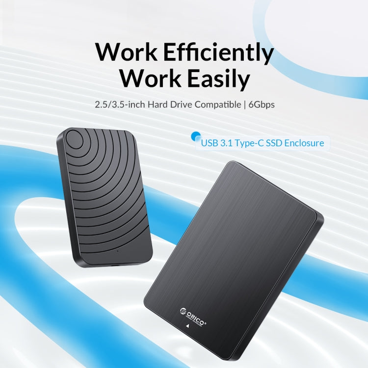 ORICO HM25C3 2.5 inch USB3.1 Gen1 Type-C Hard Drive Enclosure, EU Plug, US Plug, UK Plug, AU Plug