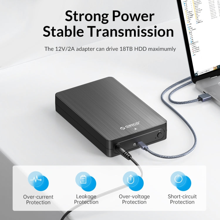 ORICO HM25C3 2.5 inch USB3.1 Gen1 Type-C Hard Drive Enclosure, EU Plug, US Plug, UK Plug, AU Plug