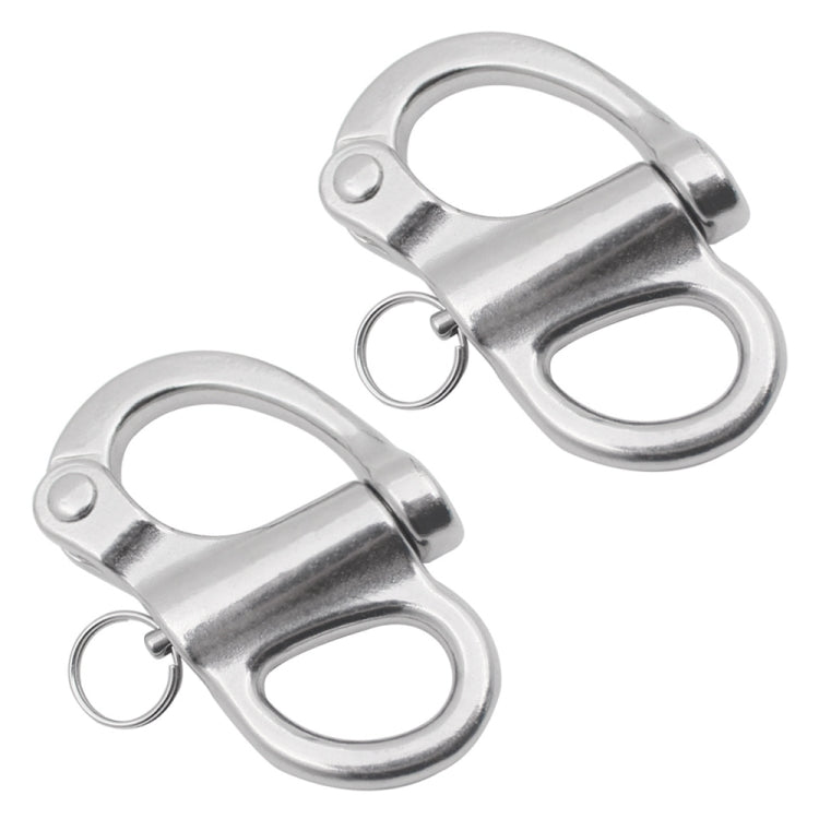 2 PCS 316 Stainless Steel Fixed Spring Shackle, 35mm, 52mm
