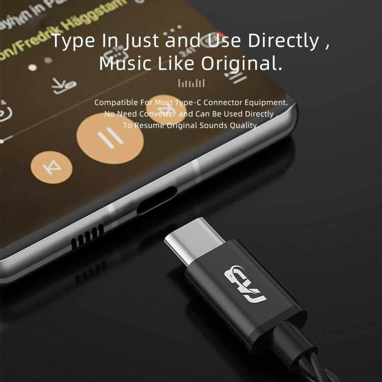 CVJ V6.TC 1.25m Type-C Digital Decoding Oxygen-free Copper Earphone Cable, 0.75mm, 0.78mm
