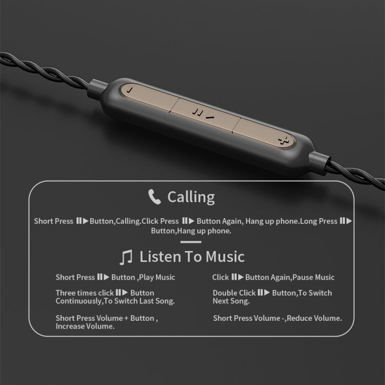 CVJ V6.TC 1.25m Type-C Digital Decoding Oxygen-free Copper Earphone Cable, 0.75mm, 0.78mm