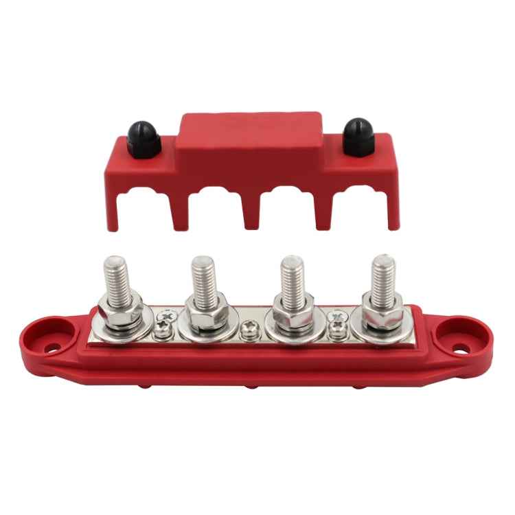 RV Ship High Current Power Distribution Terminal Block with Cover, Black M8 Stud, Red M8 Stud, Black M10 Stud, Red M10 Stud, 1 Pair Black & Red M8 Stud, 1 Pair Black & Red M10 Stud