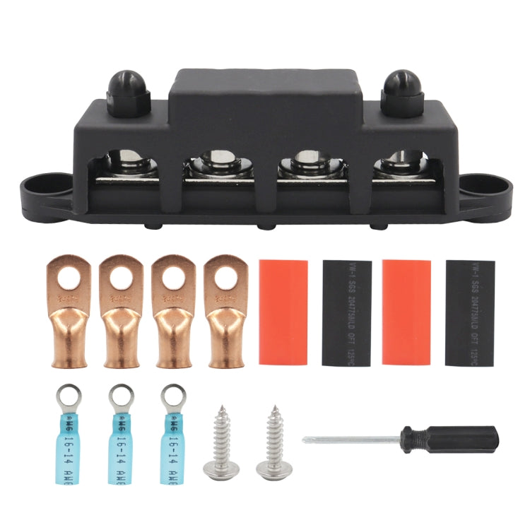RV Ship High Current Power Distribution Terminal Block with Accessories, Black M8 Stud with Accessories, Red M8 Stud with Accessories, Black M10 Stud with Accessories, Red M10 Stud with Accessories