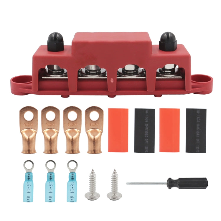 RV Ship High Current Power Distribution Terminal Block with Accessories, Black M8 Stud with Accessories, Red M8 Stud with Accessories, Black M10 Stud with Accessories, Red M10 Stud with Accessories