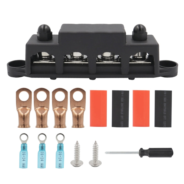 RV Ship High Current Power Distribution Terminal Block with Accessories, Black M8 Stud with Accessories, Red M8 Stud with Accessories, Black M10 Stud with Accessories, Red M10 Stud with Accessories