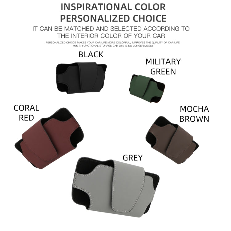 2 PCS Car Glasses Storage Bag PU Leather Glasses Box