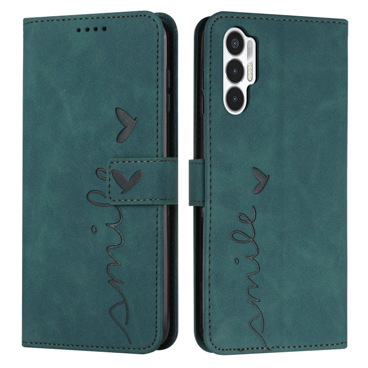 Skin Feel Heart Pattern Leather Phone Case, For Tecno Camon 19, For Tecno Camon 19 Neo, For Tecno Camon 19 Pro 5G, For Tecno Spark 9 Pro, For Tecno Spark 9T, For Tecno Pova 3