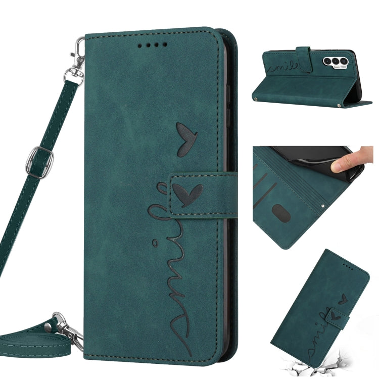 Skin Feel Heart Pattern Leather Phone Case with Lanyard, For Tecno Camon 19, For Tecno Camon 19 Neo, For Tecno Camon 19 Pro 5G, For Tecno Spark 9 Pro, For Tecno Spark 9T, For Tecno Pova 3