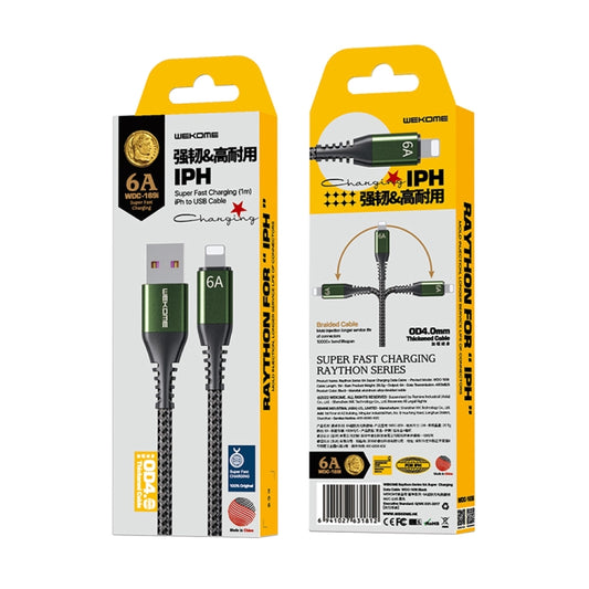 WEKOME WDC-169I Raython Series 6A USB to 8 Pin Fast Charge Data Cable, Length: 1m