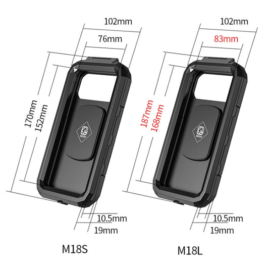Motorcycle / Bicycle Handlebar Wireless Charging Waterproof Box Mobile Phone Holder, M18S-A1, M18L-A1