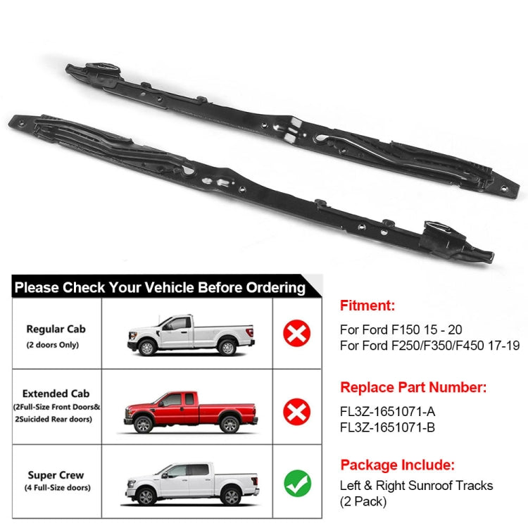For Ford F-150 2015-2020 / F-250 2017-2019 Car Sunroof Track Assembly Repair Kit, Sunroof Track Assembly