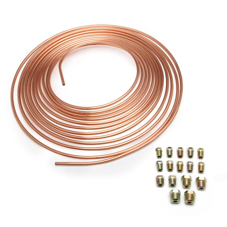 Car 25ft Zinc Plated Brass Brake Tube with Fittings, 25ft