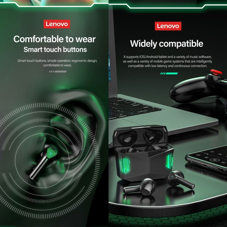 Lenovo GM5 TWS Écouteurs Bluetooth sans fil pour le sport, étanches, antibruit, avec micro