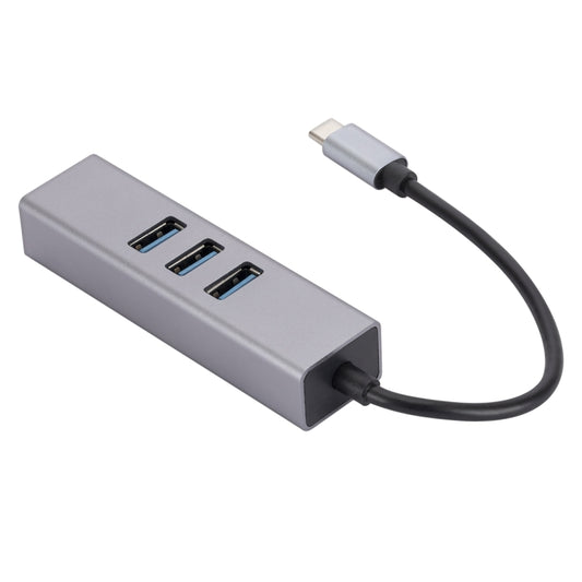 SL-030 USB-C / Type-C to Gigabit Ethernet RJ45 & 3 x USB 3.0 Adapter Converter HUB, USB-C / Type-C to RJ45 & 3 x USB