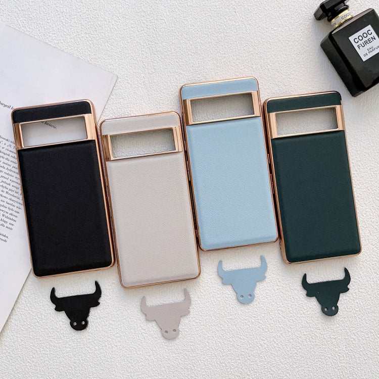 Waves Series Nano Electroplating Genuine Leather Phone Case, For Google Pixel 6, For Google Pixel 6 Pro, For Google Pixel 6a, For Google Pixel 7, For Google Pixel 7 Pro, For Huawei Enjoy 50 4G
