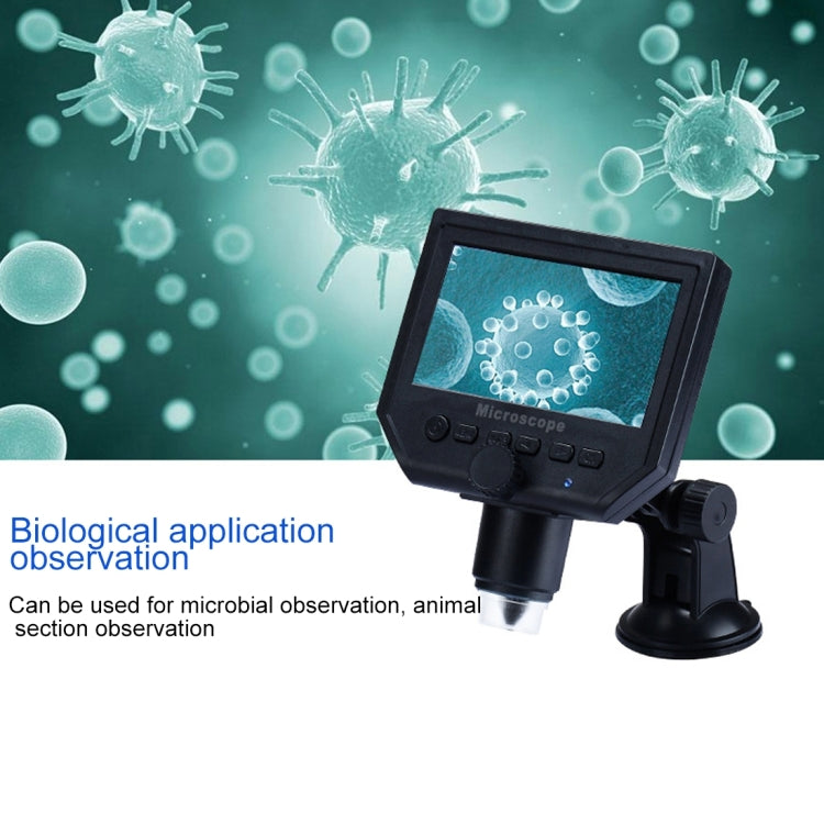 G600 600X 3.6MP 4.3 inch HD LCD Display Portable Digital Microscope, EU Plug, AU Plug, UK Plug