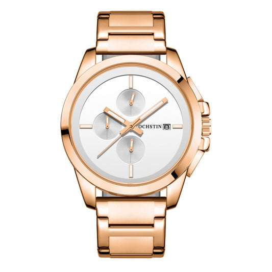 Montre Homme Multifonction à Quartz en Acier à Bracelet, Série Pilote, OCHSTIN 6059C