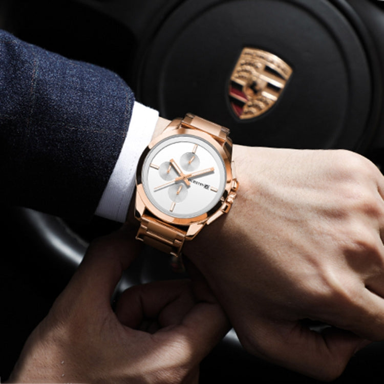 Montre Homme Multifonction à Quartz en Acier à Bracelet, Série Pilote, OCHSTIN 6059C