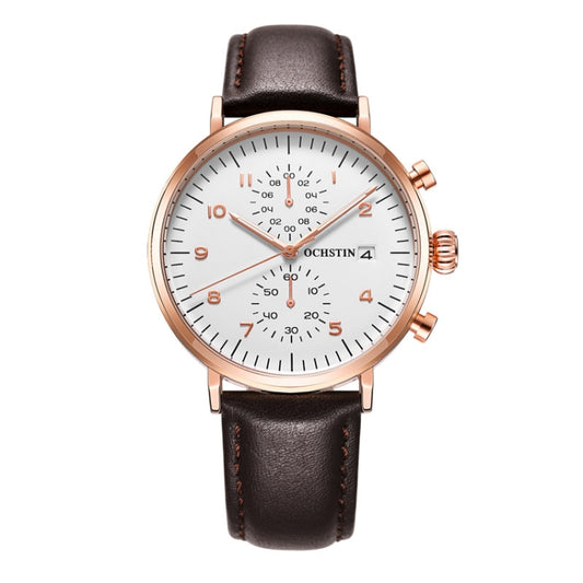 Montre Homme Multifonction Quartz Étanché Cuir, OCHSTIN 6076C