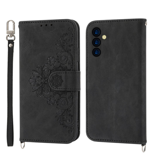Skin-feel Flowers Embossed Wallet Leather Phone Case, For Samsung Galaxy A54 5G, For Xiaomi 13, For Xiaomi 13 Pro, For Realme 10 4G