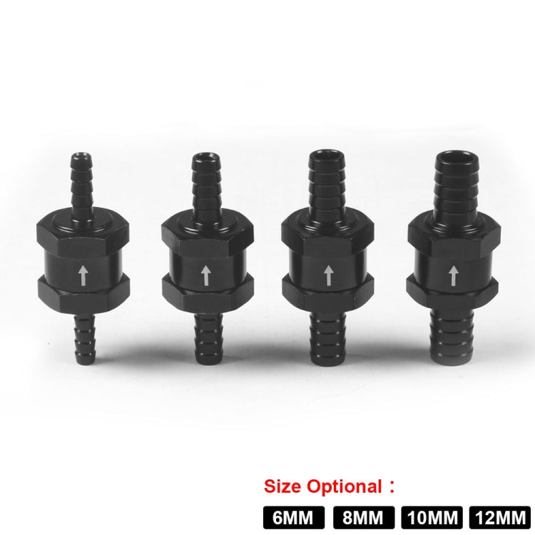 Car Aluminium Alloy Fuel Petrol One Way Non Return Check Valve, 6mm Black, 8mm Black, 10mm Black, 12mm Black