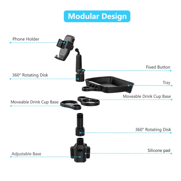 Car Drink Water Cup Mobile Phone Holder 360 Degree Rotating Dinner Plate, B06 (Grey), B06 (Green), B10 (Grey), B10 (Green)