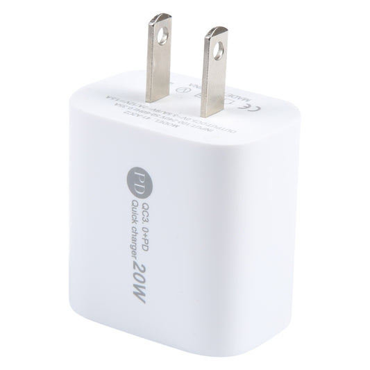 PD 20W USB-C/Type-C+QC 3.0 USB Interface Fast Charge Charger, Specification: US Plug